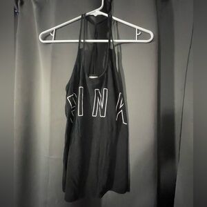 PINK Victoria's Secret Black Tank Top with White Lettering